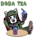 🥤 BOBA TEA Boba Tee, Bubble Tea, Getränk, süß, Tier telegram sticker