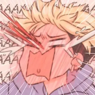 😍 AAAA крик, аниме, расстроен, красный telegram sticker