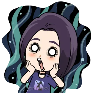 😱 @mayeroid avatar, cartoon, character, digital art, portrait telegram sticker