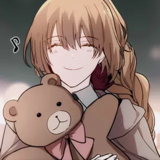 💸 anime girl, teddy bear, smiling, kawaii, cartoon, cute telegram sticker