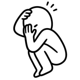 😱 sad, anxious, cartoon, illustration, person, scared telegram sticker
