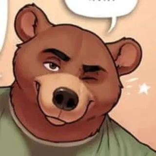 😉 bear, cartoon, anthropomorphic, animal whatsapp sticker