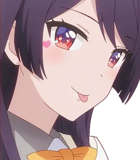 😛 Anime, Gadis, Lucu, Malu, Lidah, Hati telegram sticker