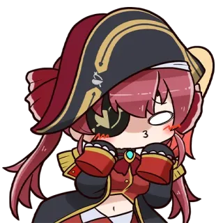 😘 Houshou Marine Hololive anime, vtuber, pirate, cute, kawaii, hololive whatsapp sticker