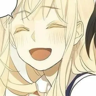 🌟 Anime, Cartoon, Fröhlich, Mädchen, Lächelnd whatsapp sticker