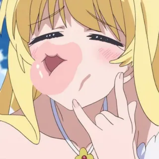🔮 gadis anime, rambut pirang, gestur ofensif, kartun, karakter telegram sticker