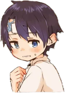 🙄 アニメ, 少年, 傷, 恥ずかしい telegram sticker