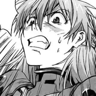 👾 Asuka Langley Soryu Neon Genesis Evangelion Asuka Langley, Evangelion, anime, manga, screaming, emotional, angry telegram sticker