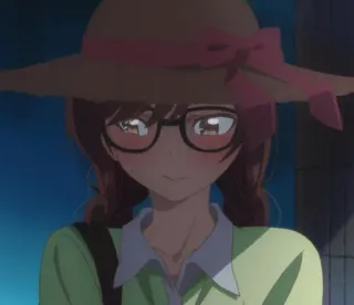 😣 anime, girl, hat, glasses, cute, woman telegram sticker
