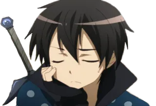 😕 Kirito Sword Art Online anime, sword, fantasy, character, kirito, sword art online telegram sticker