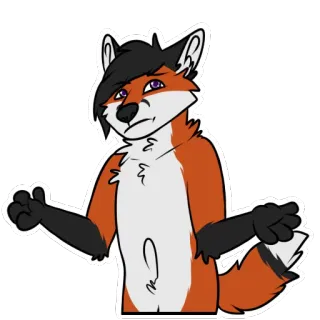 🤷‍♂️ fox, furry, shrugging, confused, anthropomorphic, cartoon, animal telegram sticker