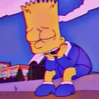 😞 Bart Simpson The Simpsons Bart Simpson, The Simpsons, cartoon, sad, character telegram sticker