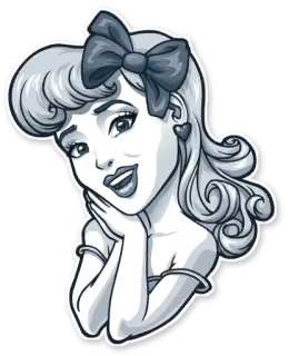 😊 woman, bow, cartoon, smiling, cute telegram sticker