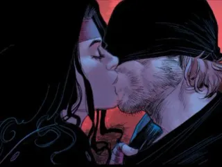 🕶 Daredevil Kuss, Romantik, Marvel, Comic, Daredevil, Superheld, Liebe telegram sticker