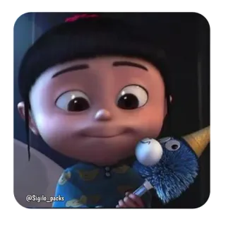 🙂 Agnes Despicable Me @Sigilo_packs Cartoon, Figur, Mädchen, Plüschtier, Agnes, Ich Einfach Unverbesserlich telegram sticker