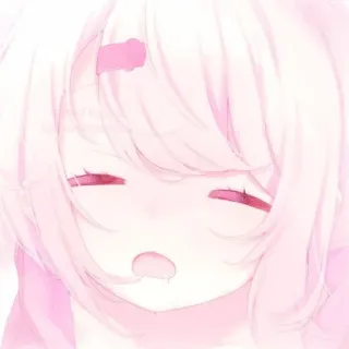 🍓 Ragazza anime, Rosa, Cartone animato, Assonnato/a, Carino/a, Kawaii, Manga, Arte whatsapp sticker