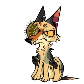 😡 gato, monstro, criatura, pontos, desenho animado, fofo, adesivo telegram sticker