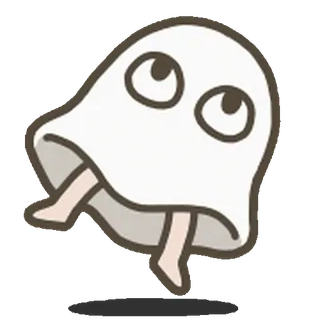 🫥 ghost, cute, spooky, halloween, sheet, cartoon whatsapp sticker