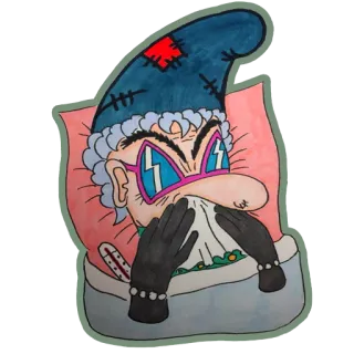😰 sick, illness, cold, flu, thermometer, bed, tired, cartoon whatsapp sticker