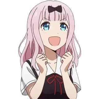 😃 Chika Fujiwara Kaguya-sama: Love Is War アニメ, 藤原千花, かぐや様は告らせたい, かわいい, 可愛い, ハッピー whatsapp sticker