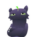 😣 cartone animato, personaggio, animale, viola, creatura telegram sticker