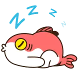 😴 ikan, mengantuk, kartun, hewan, ilustrasi, lucu telegram sticker