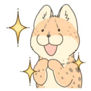 ✨ animal, dessin animé, mignon, joyeux, étincelle, renard telegram sticker