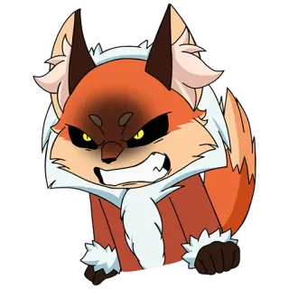 😡 raposa, zangado, desenho animado, animal telegram sticker