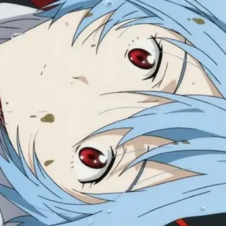 📓 Rei Ayanami Neon Genesis Evangelion Anime, Rei Ayanami, Evangelion, Manga, Charakter, Mädchen, rote Augen, blaue Haare whatsapp sticker