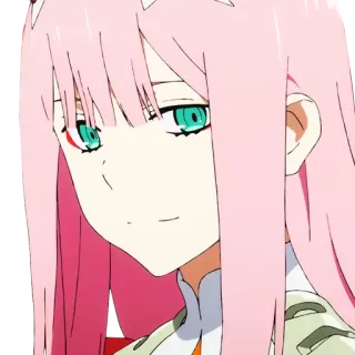 🙂 Zero Two Darling in the Franxx anime, pink hair, girl, Zero Two, Darling in the Franxx telegram sticker