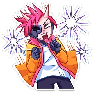 🌟 การ์ตูน, สติกเกอร์, อนิเมะ, เครื่องหมายตกใจ, ตื่นเต้น telegram sticker