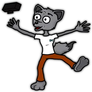 📷 Cartoon, Wolf, Figur, Anthropomorph, Tier, Digitale Kunst, Illustration telegram sticker
