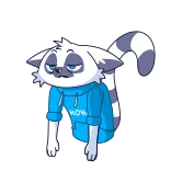 😴 WOW lémurien, dessin animé, animal, paresseux, autocollant, mignon, ennuyé telegram sticker