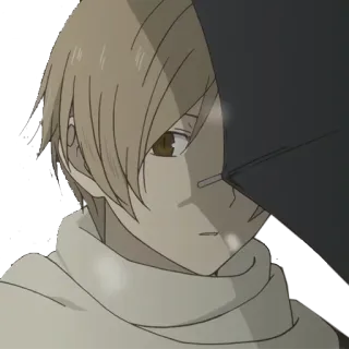 😨 Anime, Garçon, Personnage, Écharpe, Sérieux telegram sticker