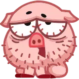 🥱 schwein, cartoon, tier, lustig, süß, aufkleber telegram sticker