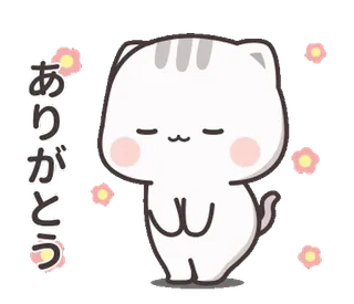 ⭐️ ありがとう cat, cute, flowers, thank you, adorable, animal telegram sticker