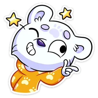 😉 naklejka, słodki, kreskówka, zwierzę, miś, mruganie telegram sticker