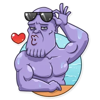 😘 Thanos thanos, sunglasses, heart, ok gesture telegram sticker