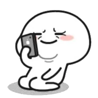 😨 Мультфильм, Белый, Телефон, Персонаж telegram sticker