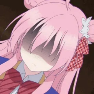 🍭 アニメ, 漫画, 女の子, ピンク髪, 怒り, 不機嫌, イライラ, マンガ telegram sticker
