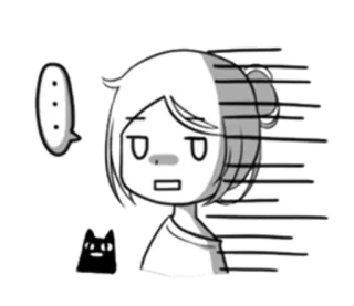 😐 animé, chat, expression, femme whatsapp sticker