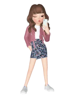 🤩 desenho animado, menina, selfie, pose, moda, avatar whatsapp sticker