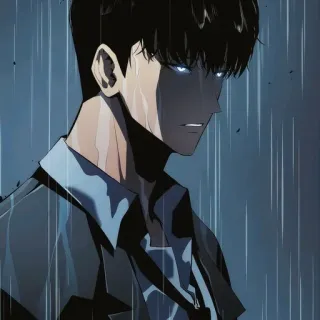 💎 Anime, Manhwa, Seni, Karakter, Ilustrasi, Hujan whatsapp sticker