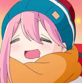 🤤 Nadeshiko Kagamihara Laid-Back Camp Anime, Cartoon, Niedlich, Charakter, Lächeln telegram sticker