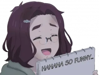 ⛔️ HAHAHA SO FUNNY... ตลก, อนิเมะ, การ์ตูน, สมุดสเก็ตช์, เสียงหัวเราะ, มีความสุข telegram sticker
