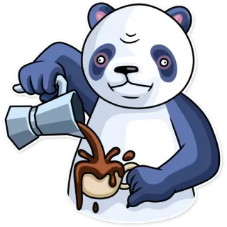 ☕ панда, кофе, животное, мультфильм, медведь, напиток telegram sticker