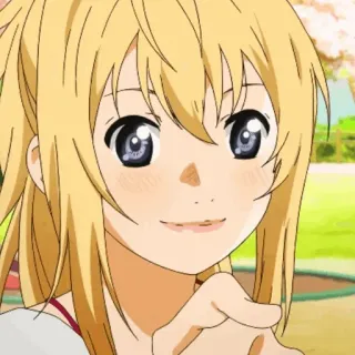 💛 Anime, Meisje, Blond, Personage, Leuk, Glimlach telegram sticker