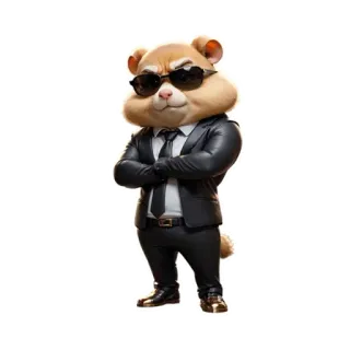 🐹 hamster, sunglasses, suit, animal, cartoon, character telegram sticker