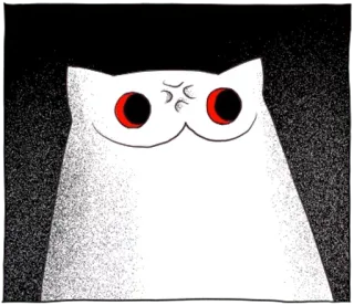 🔴 owl, angry, cartoon, animal, white, red eyes, meme telegram sticker