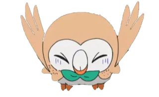 🙏 Rowlet Pokemon Pokemon, Rowlet, owl, cartoon, animal, cute telegram sticker